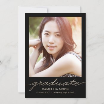 Opulent Type Editable Color Graduation Invitation by berryberrysweet at Zazzle
