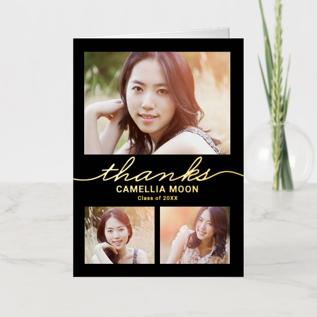 Opulent Type FOIL Graduation Thank You Card (Front)