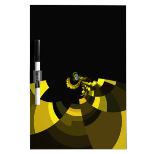 Opulent Vector Motif Jet Black and Gold Art Print Dry-Erase Board