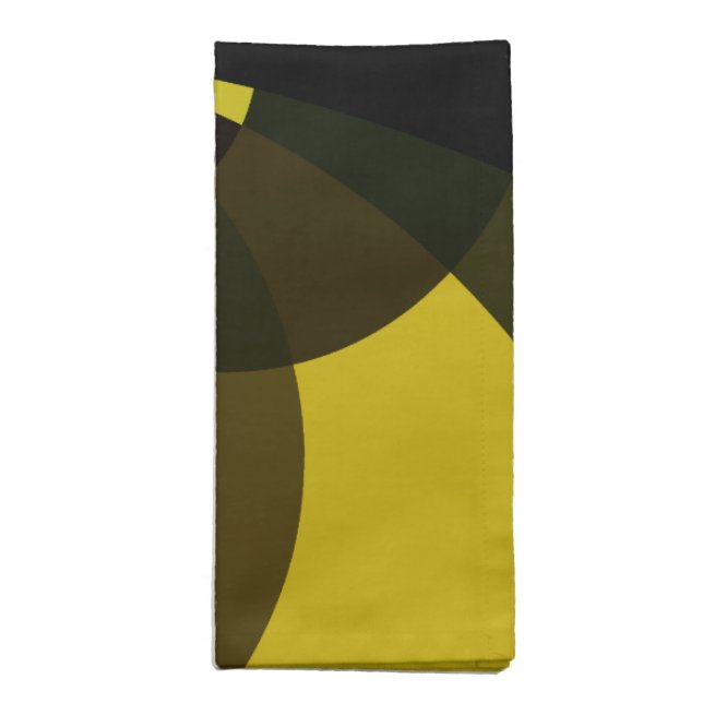 Opulent Vector Motif Jet Black and Gold Art Print  Napkin (Folded)