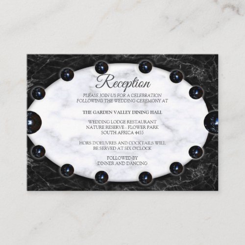 Opulent  White  Black Marble Spheres Enclosure Card