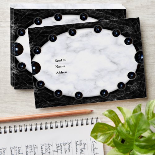 Opulent  White  Black Marble Spheres Envelope