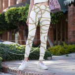 Opulent White Leggings with Golden Chains<br><div class="desc">Do you love to sparkle and shine with your outfits? 🌟 If so, you will love these gold chain leggings from Lady’s Luxuries Co. These stunning leggings feature a complex pattern of intertwined gold chains on a white background. It looks like a luxurious and elegant design. 🔗👌 These leggings are...</div>