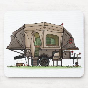 Opus 4 Pop Up Camper | Travel Trailer | Camper Van Mouse Pad by art1st at Zazzle