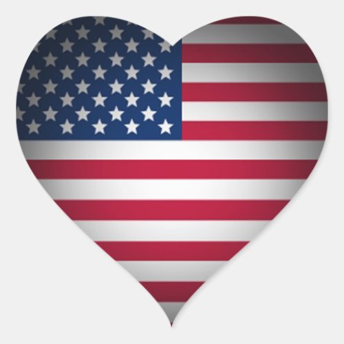 OPUS American Flag Heart Heart Sticker
