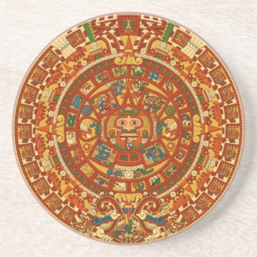 OPUS Aztec Sun Stone Calendar Coaster