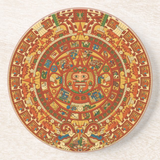 OPUS Aztec Sun Stone Calendar Coaster (Front)