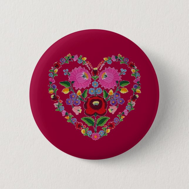 OPUS CHANGEABLE Hungarian Heart Pinback Button (Front)
