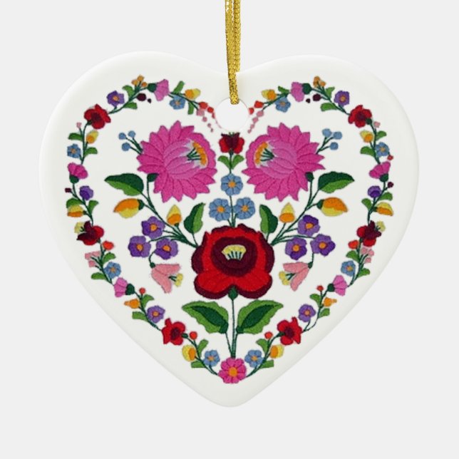 OPUS CHANGEABLE Hungarian Heart TBA Ceramic Ornament (Front)