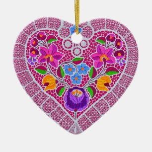 OPUS CHANGEABLE Lace Heart Ceramic Ornament