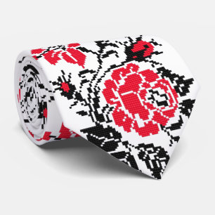 OPUS CHANGEABLE Ukrainian Embroidery Rose Neck Tie