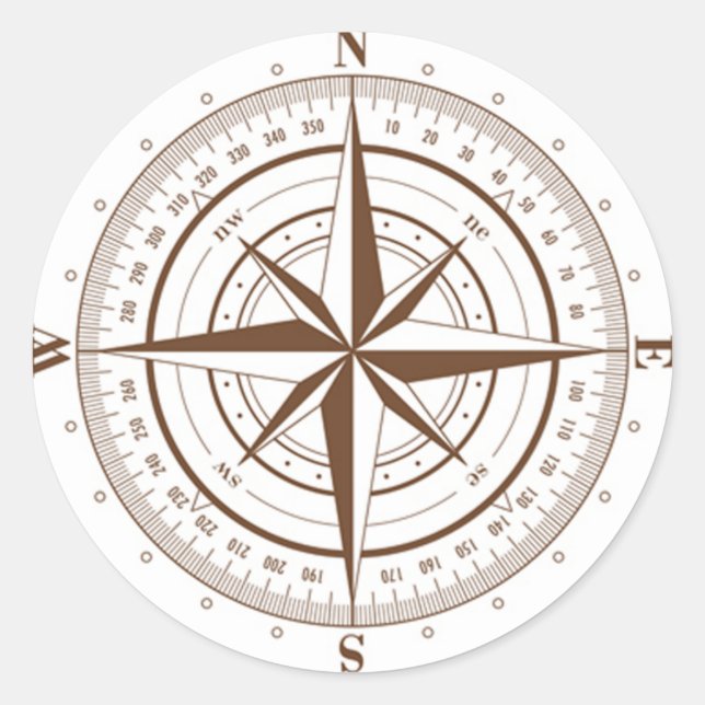 OPUS Compass Rose Classic Round Sticker (Front)