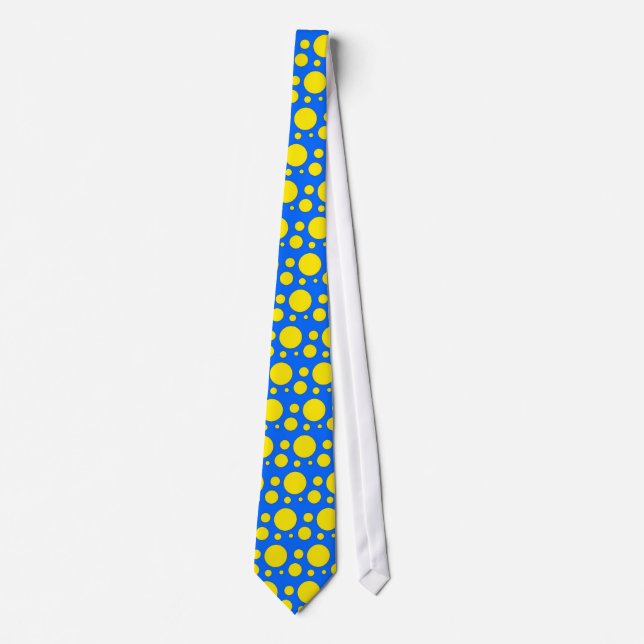 OPUS Complementary blue yellow polka dot Neck Tie (Front)