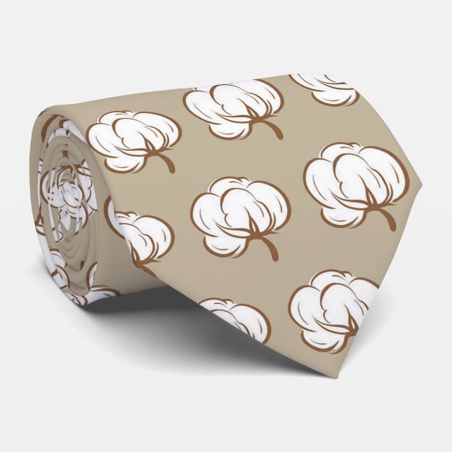 OPUS Cotton Boll - Double Sided Neck Tie (Rolled)