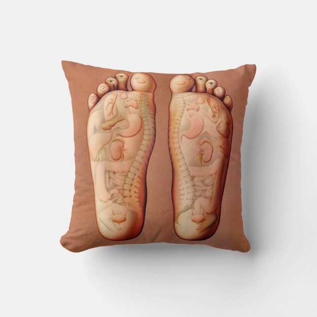 OPUS Foot Sole Reflexology Massage Throw Pillow (Front)