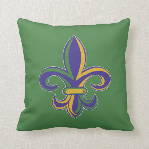 OPUS Mardi Gras Fleur De Lis Throw Pillow
