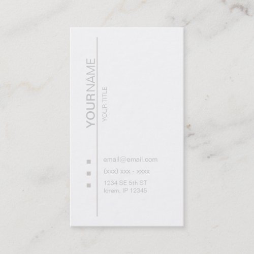 Opus Modern White Business Card