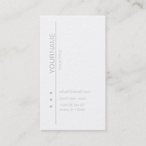 Customizable Opus Modern White Business Card