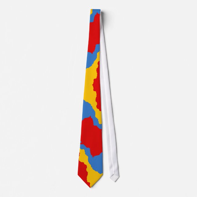 OPUS Perfect Red-Yellow-Blue Clown Palette Neck Tie (Front)