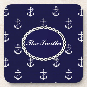 Opus Posh Anchor Nautical Custom Beverage Coaster