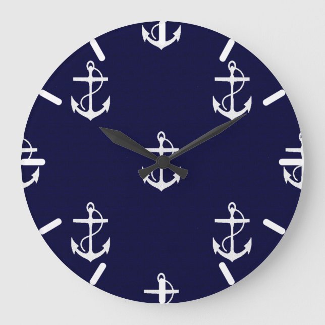 Opus Posh Anchor Nautical Custom Large Clock (Front)