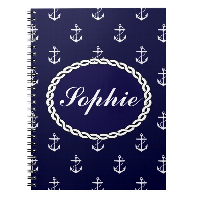 Opus Posh Anchor Nautical Custom Notebook (Front)