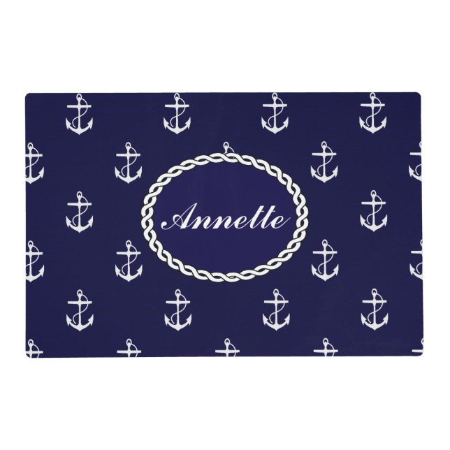 Opus Posh Anchor Nautical Custom Placemat (Front)