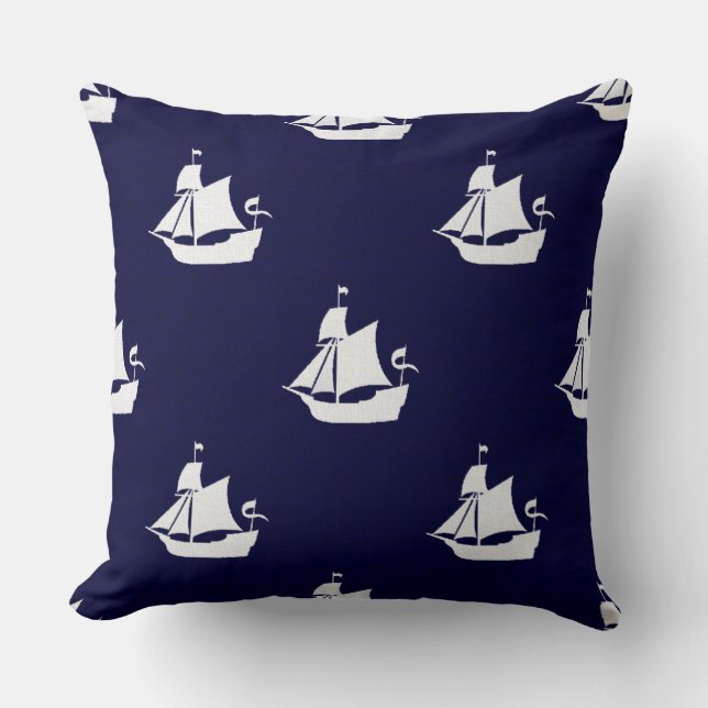 Opus Posh Ship Nautical Throw Pillow (Front)