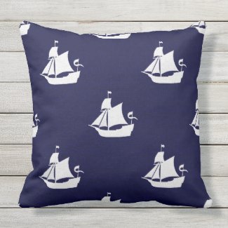 Opus Posh Ship Nautical Throw Pillow