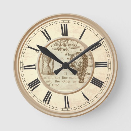 Opus Posh Steampunk Balloon Round Clock