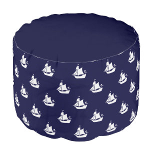 Opus Posh Tall Ships Nautical Pouf