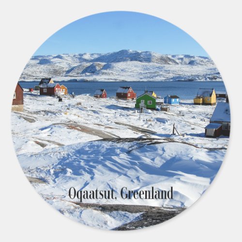 Oqaatsut Rodebay Greenland Classic Round Sticker