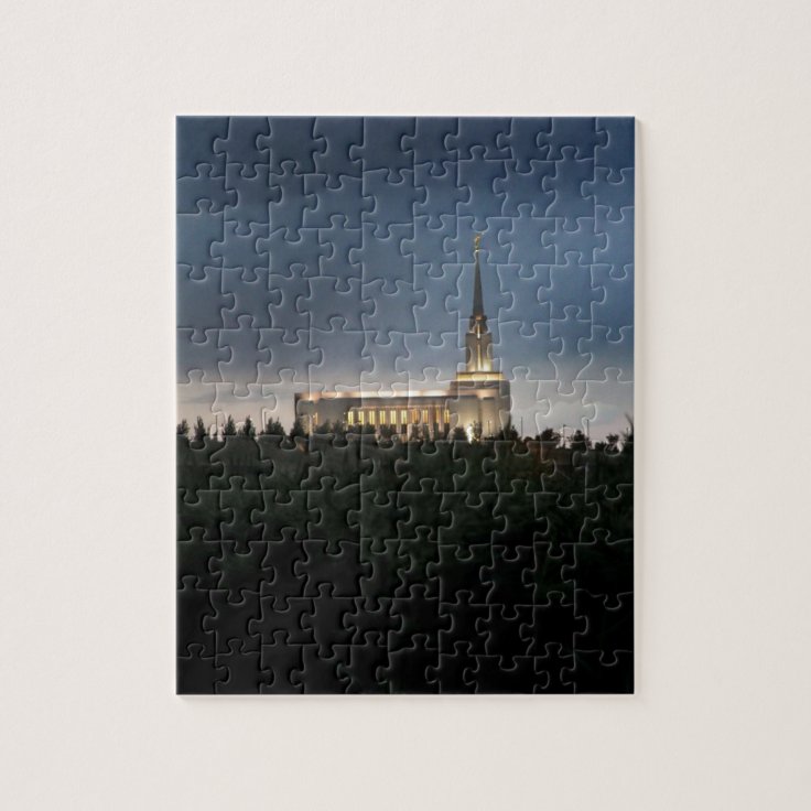 oquirrh mountain lds utah temple jigsaw puzzle Zazzle