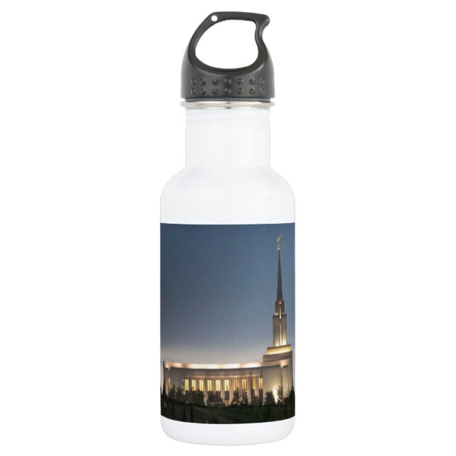 oquirrh mountain lds utah temple stainless steel water bottle (Front)