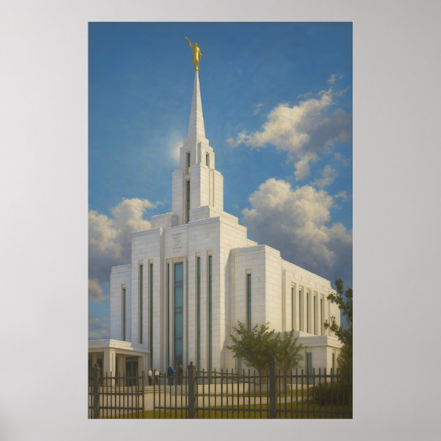 Oquirrh Mountain Utah Temple Painting™ LDS Poster (Front)