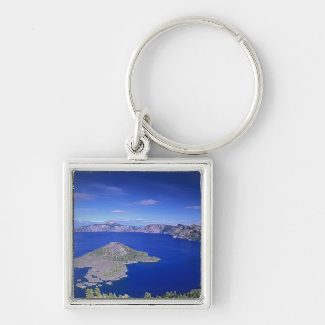 OR, Crater Lake NP, Wizard Island and Crater Keychain (Front)