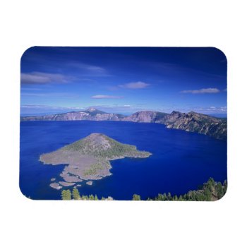 Or  Crater Lake Np  Wizard Island And Crater Magnet by tothebeach at Zazzle