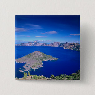 OR, Crater Lake NP, Wizard Island and Crater Pinback Button