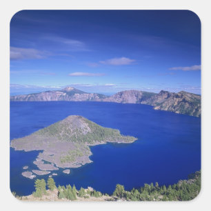 OR, Crater Lake NP, Wizard Island and Crater Square Sticker