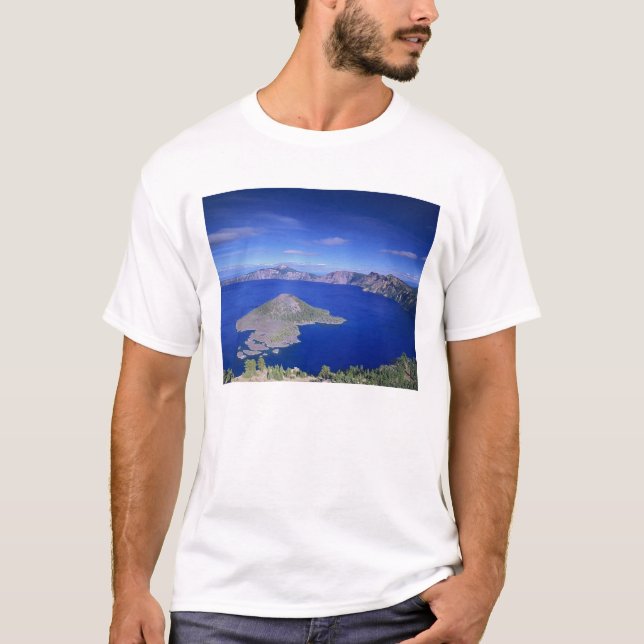OR, Crater Lake NP, Wizard Island and Crater T-Shirt (Front)