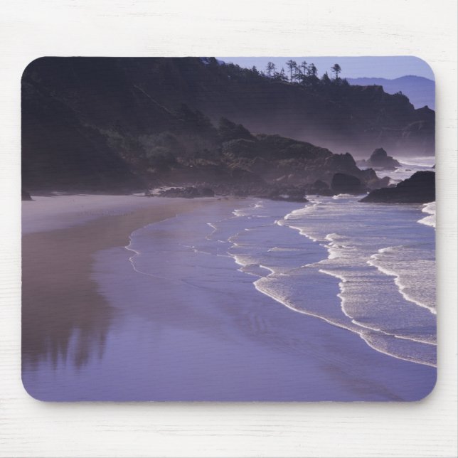 OR, Ecola SP, Indian Beach with morning fog Mouse Pad (Front)