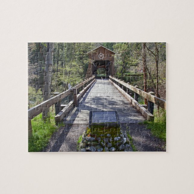 OR, Jackson County, McKee Covered Bridge Jigsaw Puzzle (Horizontal)