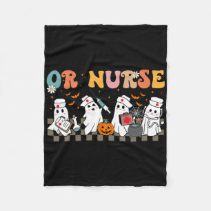 Or Nurse Spooky Ghost Halloween Cute Nursing Costu Fleece Blanket