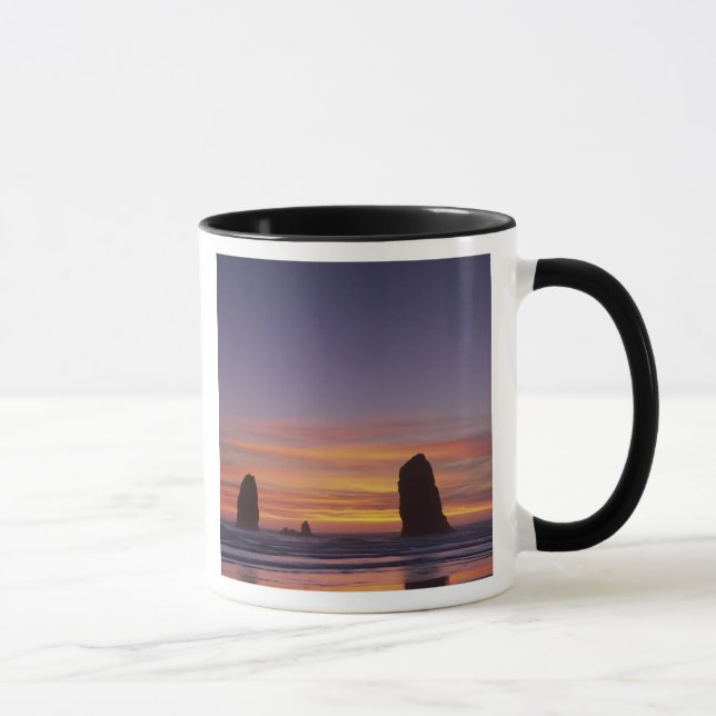OR, Oregon Coast, Cannon Beach, seastacks at Mug (Right)