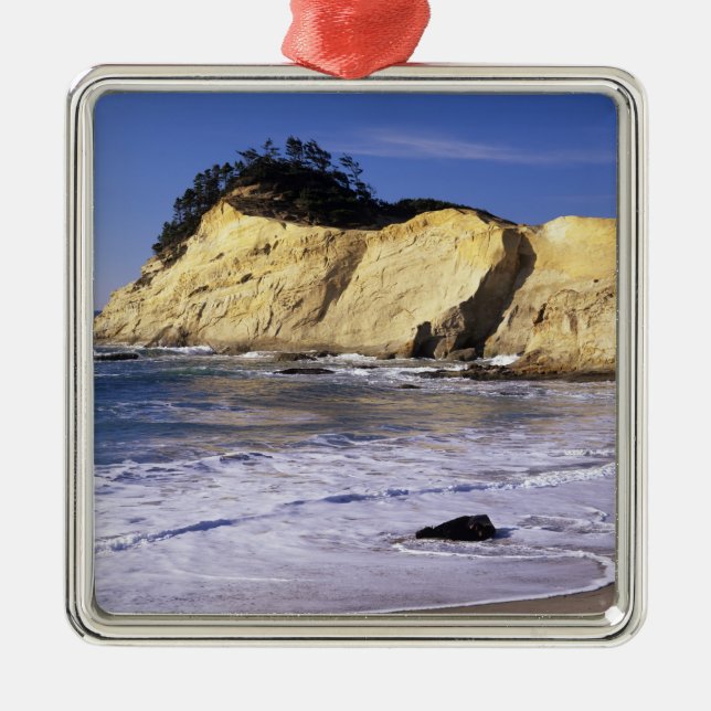 OR, Oregon Coast, Cape Kiwanda SP, Cape 2 Metal Ornament (Front)