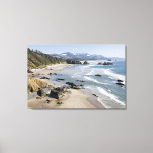 OR, Oregon Coast, Ecola State Park, Crescent 2 Canvas Print