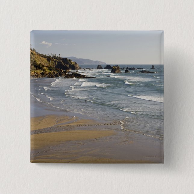 OR, Oregon Coast, Ecola State Park, Indian Pinback Button (Front)