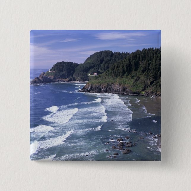 OR, Oregon Coast, Heceta Head Lighthouse, on Button (Front)