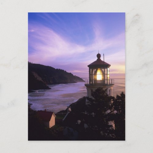 OR Oregon Coast Heceta Head Lighthouse on Postcard