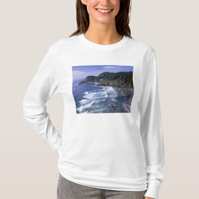 OR, Oregon Coast, Heceta Head Lighthouse, on T-Shirt (Front)